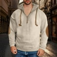 thumbnail image 1 of Blczomt Hoodies for Men Pullover Corduroy Sweatshirt Hoodie Casual Half Zip Yellow Fall Winter Men's Clothing,XXXL, 1 of 6