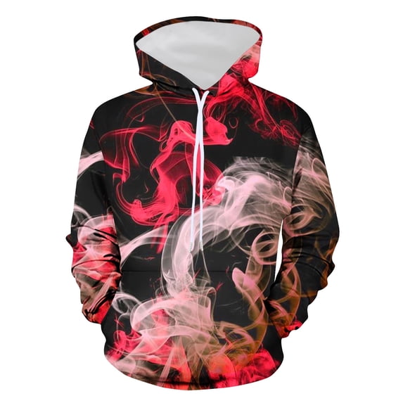 Blczomt Hoodies for Men Tie Dye Pullover Hoodies Long Sleeve Drawstring Red Winter Mens Clothing