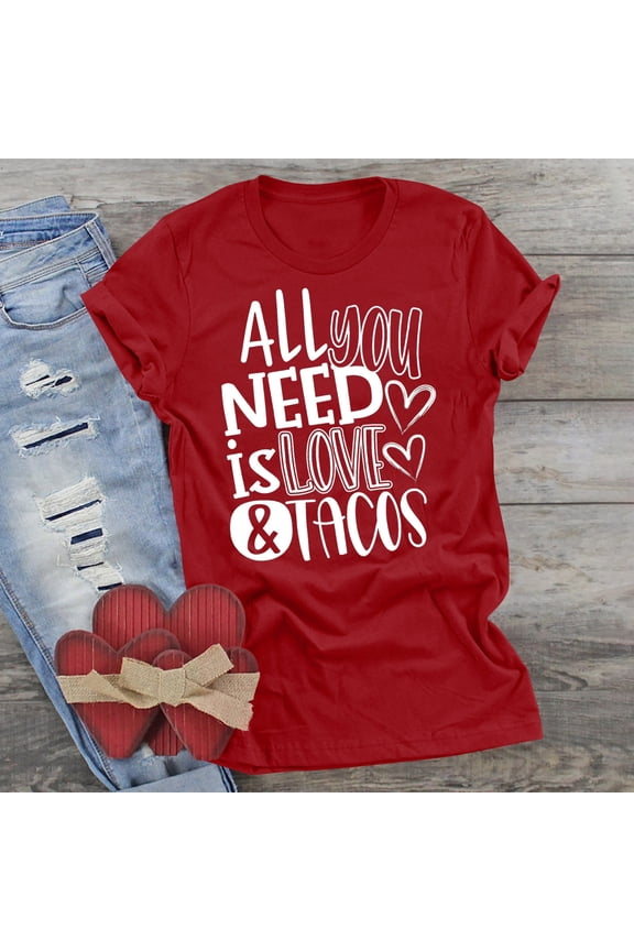 Blczomt Juniors Tops Short Sleeve Red Quotes Crew Neck Valentine's Day Blouse Womens Blouses and Tops Dressy