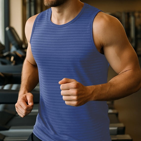 Blczomt Lightweight Men Tank Top Tank Summer Sleeveless Tops Quick Dry Crew Neck Breathable Blue Shirts
