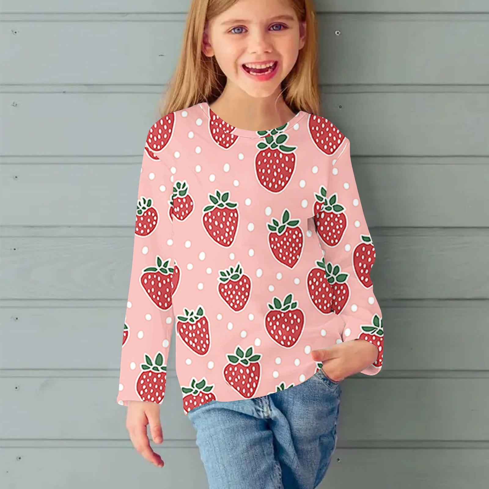 Blczomt Long Sleeve Kids Shirts Girls Graphic Cute T Shirts Casual 2025