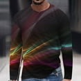 thumbnail image 1 of Blczomt Long Sleeve Mens Shirts Trendy Blue Crew Neck Graphic T Shirt M, 1 of 5