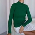 thumbnail image 1 of Blczomt Long Sleeve Sweaters for Women Trendy Mock Neck Plain Sweaters Pullover Comfy Solid Color Green Soft Sweaters for Girls, 1 of 3