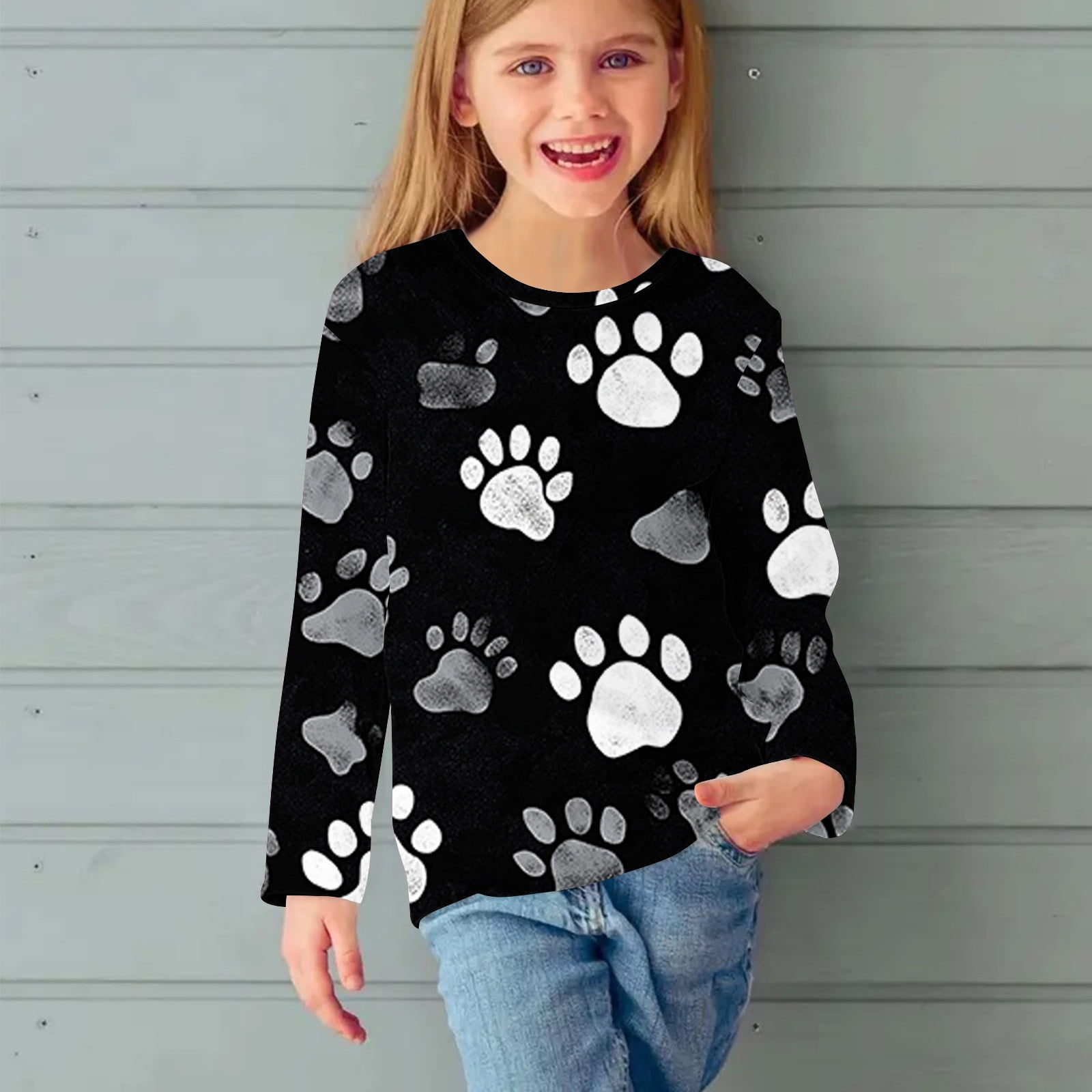Blczomt Long Sleeve Tops for Girls Graphic Cute T Shirts 2025 Spring