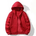 thumbnail image 1 of Blczomt Men Hoodie Cotton Zip Up Plain Hoodies Fall Winter Long Sleeve Casual Red Men's Fashion,XXXL, 1 of 9