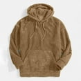thumbnail image 1 of Blczomt Men Hoodies Plain Corduroy Pullover Winter Long Sleeve Sweatshirt Yellow Clothes, 1 of 9