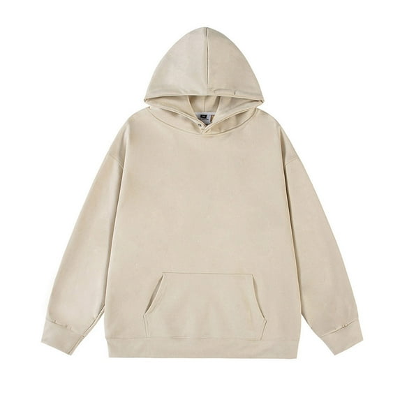 Blczomt Men Hoodies Sweatshirt Fleece Plain Hoodie Yellow Warm Casual Winter Men's Clothing