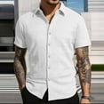 thumbnail image 1 of Blczomt Men Shirts Button Down Big & Tall White Casual Shirt Classic Button Up Collared Summer Mens Tees, 1 of 8
