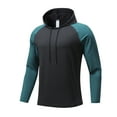 thumbnail image 1 of Blczomt Men's Hoodie Casual Workout Pullover Black Long Sleeve Color Block Mens Clothing, 1 of 3