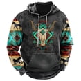 thumbnail image 1 of Blczomt Men's Hoodies Plain Drawstring Western Hoodie Winter Pullover Black Aztec Fall Clothes, 1 of 2