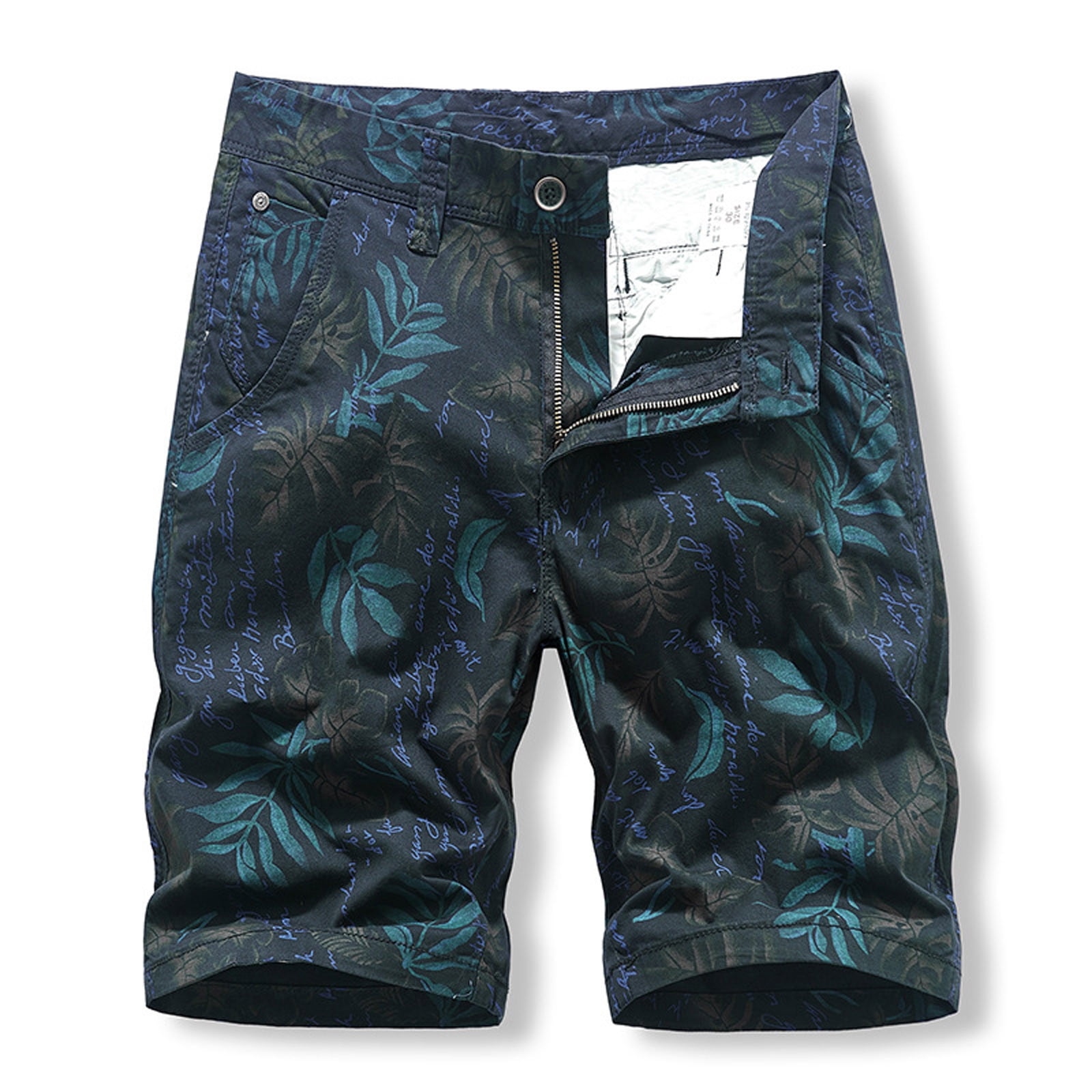 FOURSTEEDS Women's Bermuda Cargo Shorts - Cotton Knee-Length Shorts With Pockets, Size 16, Blue