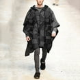 thumbnail image 1 of Blczomt Mens Jacket Clearance Under $10 Gray Poncho Cape Hooded Cloak Casual Men's Winter Coats XXXL, 1 of 8