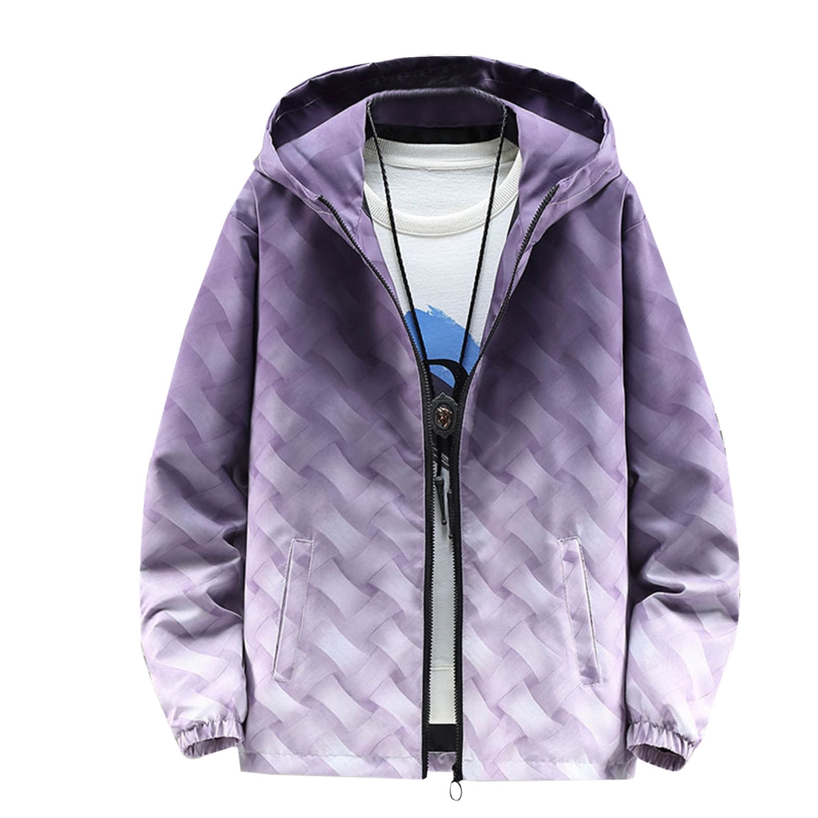 3510103 Purple Folded Sleeve Jacket