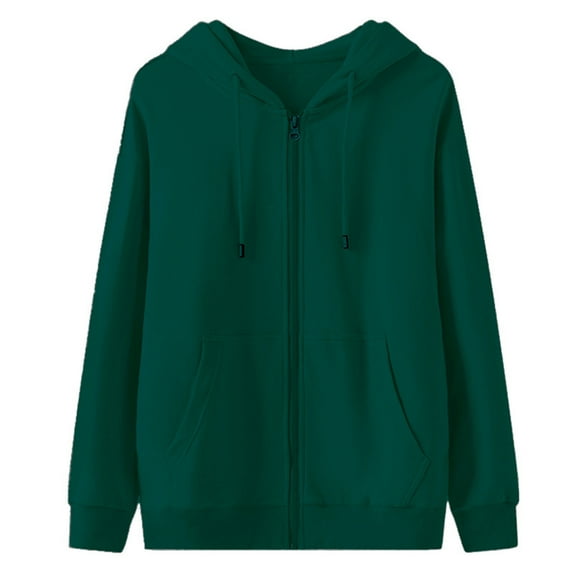 Blczomt Mens Sweatshirt Hood Zip Up Plain Jacket Drawstring Green Long Sleeve Fashion