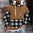 thumbnail image 1 of Blczomt Mens Sweatshirt Pullover Trendy Hoodies Warm Winter Plaid Casual Yellow Clothing,XL, 1 of 5