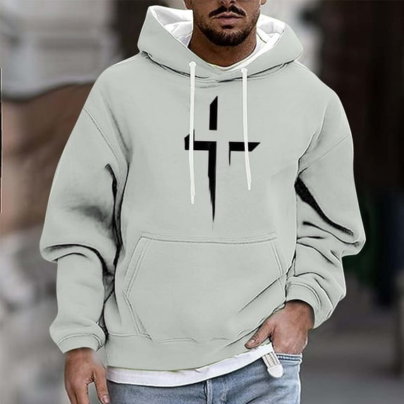 Blczomt Mens Sweatshirts Loose Fit Pullover Graphic Hoodie Casual Gray Sweatshirt Winter Clothes,XXXL