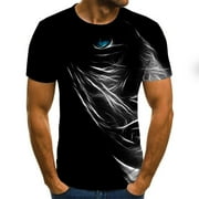 Blczomt Mens T-Shirts Clearance Under $5 Black Short Sleeve Crew Neck Graphic T Shirt Xl