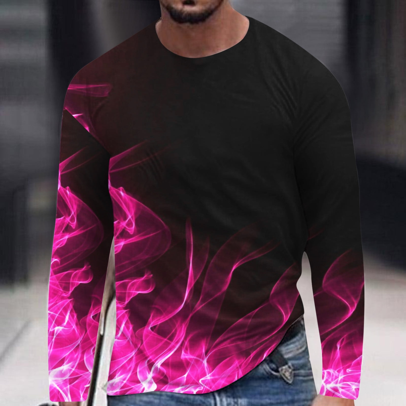 Muscularfit Mens Shirt Big And Tall Short Sleeve Flame Print