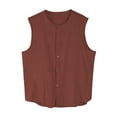 thumbnail image 1 of Blczomt Mens Tank Top Summer 2025 Vest Cotton Linen Red Button Down Sleeveless Men's Clothing, 1 of 3
