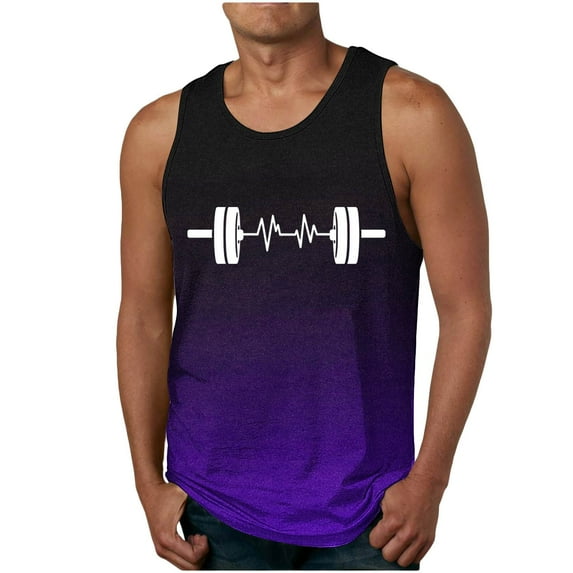 Blczomt Mens Tank Tops Sleeveless Muscle Tees Casual Purple Beach Summer Tank Tops Shirts