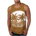 thumbnail image 1 of Blczomt Mens Tank Tops Summer Sleeveless Tank Vacation Beach Brown Gym Mens Clohting, 1 of 4