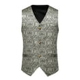 thumbnail image 1 of Blczomt Mens Tops 2025 Sleeveless Suit Vest Silver Summer Formal Pockets Men Clothing, 1 of 7