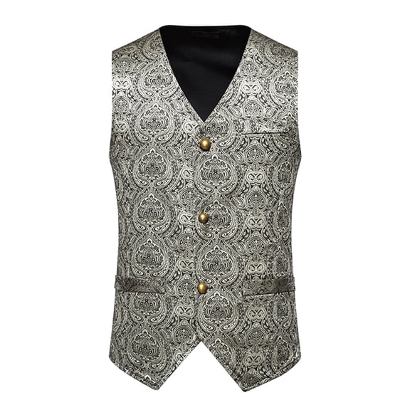 Blczomt Mens Tops 2025 Sleeveless Suit Vest Silver Summer Formal Pockets Men Clothing