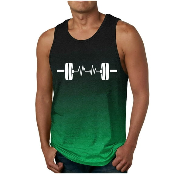 Blczomt Muscle Mens Tank Tops Clearance Sale Sleeveless Tees Beach Green Casual Summer Tops