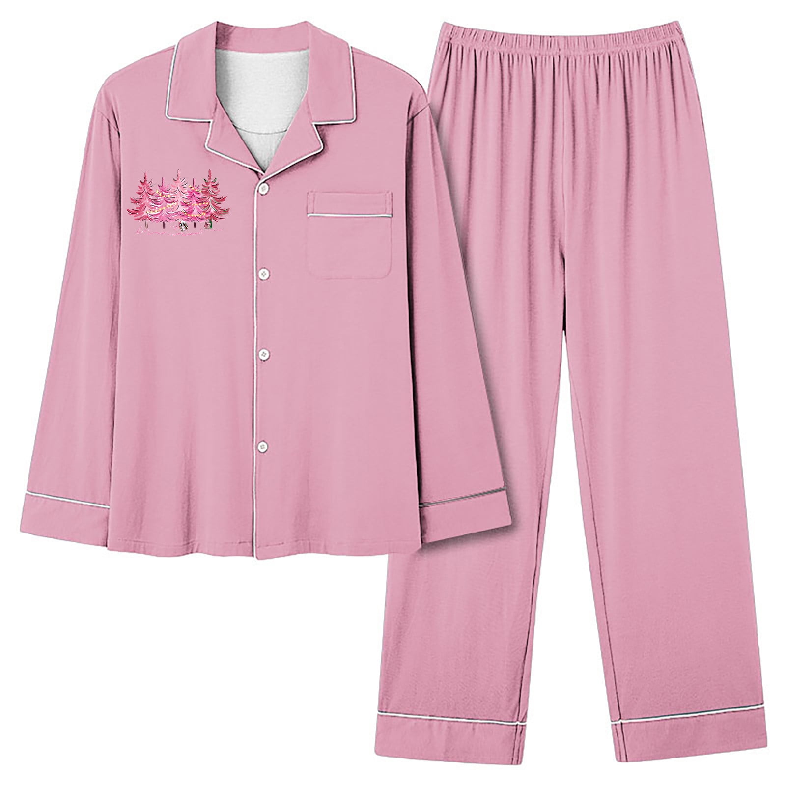 Blczomt Pink Kids Pajamas Girls 7-8 Two-Piece Set Long Sleeve Christmas ...
