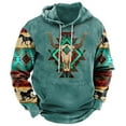 thumbnail image 1 of Blczomt Plain Hoodies for Men Drawstring Western Hoodie Blue Aztec Winter Pullover Fashion, 1 of 2