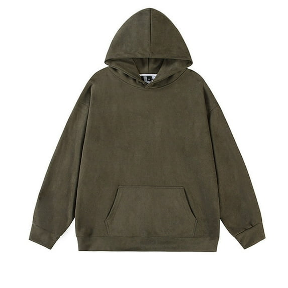 Blczomt Plain Men's Hoodie Fleece Sweatshirt Hoodie Casual Green Warm Winter Fashion