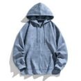 thumbnail image 1 of Blczomt Plain Men's Sweatshirts Zip Up Hoodie Casual Loose Unisex Blue Mens Clothes,M, 1 of 6