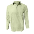 thumbnail image 1 of Blczomt Plain Mens Polo Tees Green Polo Long Sleeve Dress Shirt Collared Casual Button Men Fashion, 1 of 5
