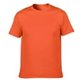 thumbnail image 1 of Blczomt Plain Womens Plus Size Tops Basic Cotton T Shirt Short Sleeve Crew Neck Summer Lightweight Orange Women's Blouse, 1 of 2