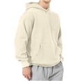 thumbnail image 1 of Blczomt Pullover Sweatshirts Men Plain Casual Hoodies Long Sleeve Beige Winter Sweatshirt Men's Fashion, 1 of 5