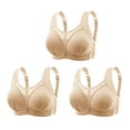 thumbnail image 1 of Blczomt Push Up Womens Bras on Clearance Under 10.00 No Underwire Bralettes Full Coverage Beige Bras,3PC, 1 of 8