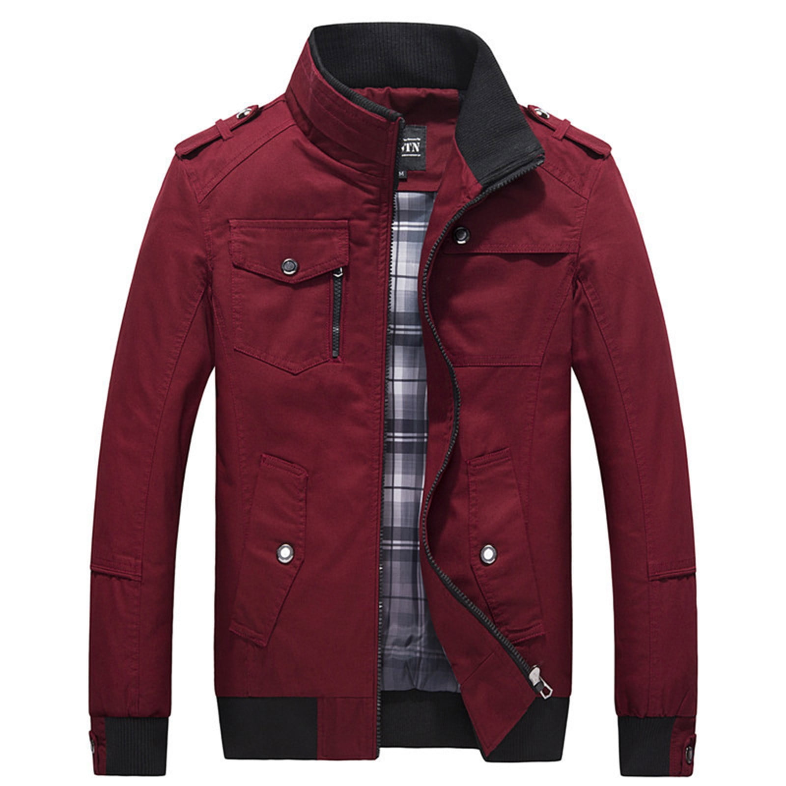 Men's Red Cotton Jacket with Full Sleeves