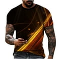 thumbnail image 1 of Blczomt Short Sleeve Hawaiian Shirts for Men Yellow Graphic Crew Neck T Shirt S, 1 of 3