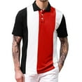 thumbnail image 1 of Blczomt Short Sleeve Compression Shirts for Men Red Collared Striped Casual Button Down Shirts L, 1 of 4