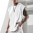 thumbnail image 1 of Blczomt Sleeveless Shirts for Men Workout Hoodie Gym Running White Solid Casual Tank, 1 of 3