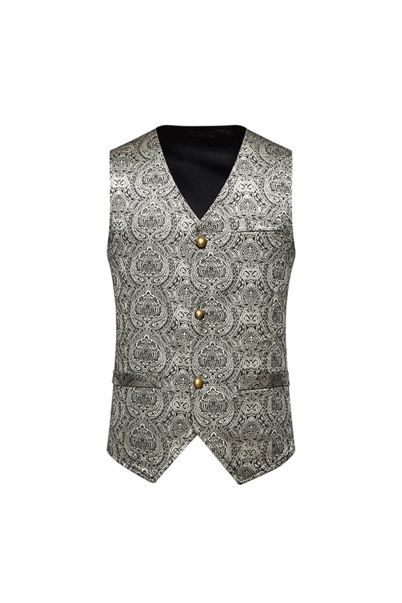 Sleeveless Tank Tops Men 2025 Suit Vest Formal Silver Summer Pockets T Shirts