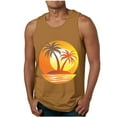 thumbnail image 1 of Blczomt Sleeveless Tanks for Men Gym Tees Muscle Workout Beach Graphic Yellow Tank, 1 of 4