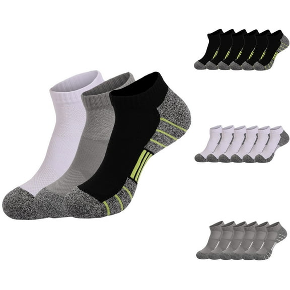 Blczomt Socks for Women Cotton Non Slip Ankle Black Sock Moisture Wicking Athletic Thick Socks for Women 3 Pairs