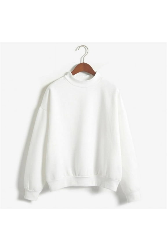 Solid Color Sweatshirt for Women Pullover Crewneck Lightweight White Sweatshirt Plain Winter Womens Winter Tops