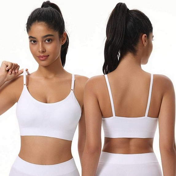 Blczomt Spaghetti Strap Sports Bras for Women 2025 Yoga Workout Crop Tank Tops High Support Bras for Women