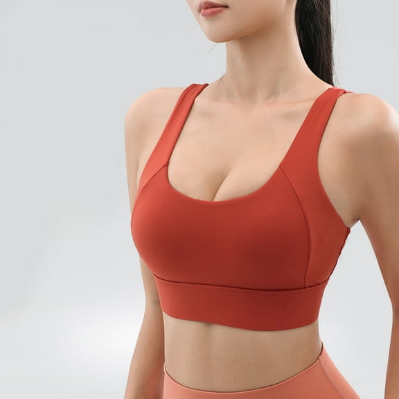 Blczomt Sport Bras for Women Yoga Longline Scoop Neck Quick Dry High Support Bra