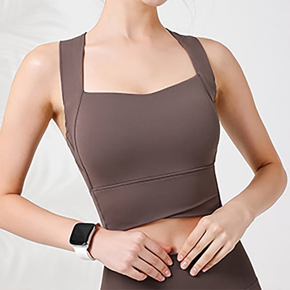 Blczomt Sports Bras for Women Gym Longline Crop Tank Tops Workout Yoga Bra