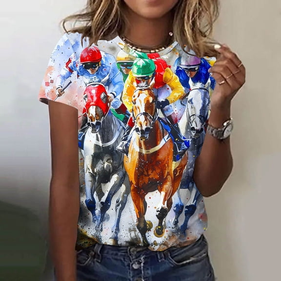 Blczomt Spring Summer Womens Plus Size Tops Casual Short Sleeve Tees Loose Graphic Animal Print Blouses for Women