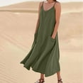thumbnail image 1 of Blczomt Summer Dresses for Women Under $15 Plus Size Sleeveless Loose Maxi Dresses Cotton Linen Flowy Casual Dresses with Pockets, 1 of 6