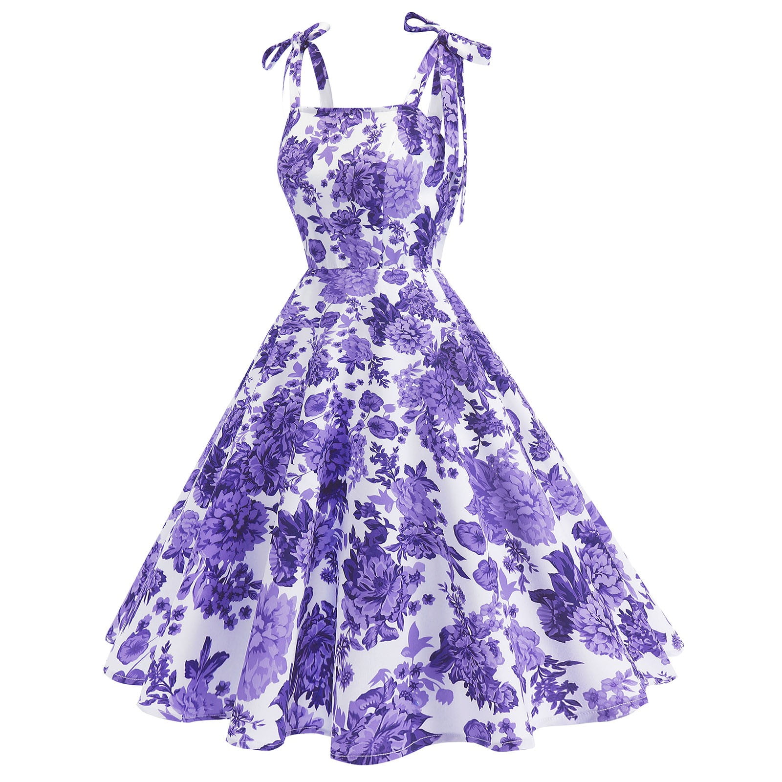strapless open back dress Plus Size Midi Dress 3/4 Sleeve Crew Neck - Purple